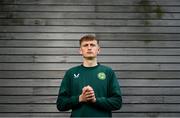 12 May 2023; Freddie Turley stands for a portrait during the Republic of Ireland U17's Squad Announcement at the FAI Headquarters in Abbotstown, Dublin. Photo by Ben McShane/Sportsfile