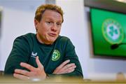12 May 2023; Manager Colin O'Brien during the Republic of Ireland U17's Squad Announcement at the FAI Headquarters in Abbotstown, Dublin. Photo by Ben McShane/Sportsfile