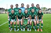11 May 2023; The Republic of Ireland squad before the Women's U16 International Friendly match between Republic of Ireland and Germany at St Kevins FC in Dublin. Photo by Tyler Miller/Sportsfile