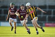 12 May 2023; Sean Bergin of Kilkenny in action against Colm Burke of Galway during the Electric Ireland Leinster GAA Hurling Minor Championship Final match between Kilkenny and Galway at Laois Hire O’Moore Park in Portlaoise, Laois. Photo by Eóin Noonan/Sportsfile