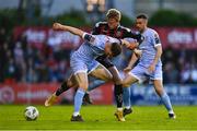 12 May 2023; Kris Twardek of Bohemians in action against Cameron McJannet of Derry City during the SSE Airtricity Men's Premier Division match between Bohemians and Derry City at Dalymount Park in Dublin. Photo by Tyler Miller/Sportsfile