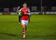 12 May 2023; Mason Melia of St Patrick's Athletic after his side's victory in the SSE Airtricity Men's Premier Division match between St Patrick's Athletic and Drogheda United at Richmond Park in Dublin. Photo by Piaras Ó Mídheach/Sportsfile