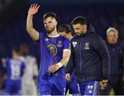 12 May 2023; Ryan Burke of Waterford after his side's victory in the SSE Airtricity Men's First Division match between Waterford and Cobh Ramblers at the RSC in Waterford. Photo by Michael P Ryan/Sportsfile