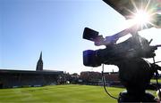 12 May 2023; A broadcast camera is setup before the SSE Airtricity Men's Premier Division match between Bohemians and Derry City at Dalymount Park in Dublin. Photo by Stephen McCarthy/Sportsfile