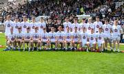 13 May 2023; The Kildare squad, back row, from left, Ciaran Flanagan, Darragh Swords, Shane Farrell, Tomas von Engelbrechten, Callum Bolton, David McPartlin, Cormac Barker, Ryan Sinkey, Daire Guerin, Tim Ryan, Niall Dolan, Sean Hanifan, James Harris, and Adam Fanning, with, front row, from left, Oisin O'Sullivan, Jack McKevitt, Ryan Burke, Mark Gibbons, Eoin Cully, Ethan Mountaine, Harry O'Neill, James McGrath, Killian Browne, Sam Savage, Fionn O'Giollain, and Colm Dalton before the Eirgrid GAA Football All-Ireland U20 Championship Final between Kildare and Sligo at Kingspan Breffni in Cavan. Photo by Stephen McCarthy/Sportsfile