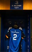13 May 2023; The jersey of Leinster player Rónan Kelleher is seen before during the United Rugby Championship Semi-Final match between Leinster and Munster at the Aviva Stadium in Dublin. Photo by Harry Murphy/Sportsfile