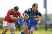 13 May 2023; Craig Miller of Leinster is tackled by Olan Deane of Munster during the Interprovincial Juniors match between Leinster and Munster at Waterford City RFC in Waterford. Photo by Matt Browne/Sportsfile