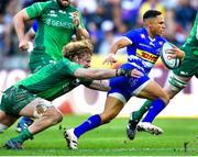 13 May 2023; Herschel Jantjies of DHL Stormers is the tackled by Cian Prendergast of Connacht during the United Rugby Championship Semi-Final match between Stormers and Connacht at DHL Stadium in Cape Town, South Africa. Photo by Ashley Vlotman/Sportsfile