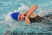 14 May 2023; Ava Clyne of Knockroghery in Roscommon competes in the freestyle U16 & O14 Girls event during the Community Games Swimming Finals 2023 at Lough Lanagh Swimming Complex in Castlebar, Mayo, which had over 800 children participating. Photo by Piaras Ó Mídheach/Sportsfile