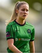 13 May 2023; Tara O'Hanlon of Peamount United makes her way off the pitch after receiving a red card during the SSE Airtricity Women's Premier Division match between Treaty United and Peamount United at Markets Field in Limerick. Photo by Tom Beary/Sportsfile