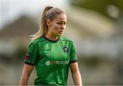 13 May 2023; Tara O'Hanlon of Peamount United makes her way off the pitch after receiving a red card during the SSE Airtricity Women's Premier Division match between Treaty United and Peamount United at Markets Field in Limerick. Photo by Tom Beary/Sportsfile