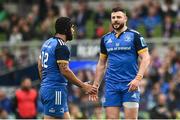 13 May 2023; Charlie Ngatai and Robbie Henshaw of Leinster during the United Rugby Championship Semi-Final match between Leinster and Munster at the Aviva Stadium in Dublin. Photo by Harry Murphy/Sportsfile