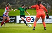 13 May 2023; Sadhbh Doyle of Peamount United takes a shot at goal during the SSE Airtricity Women's Premier Division match between Treaty United and Peamount United at Markets Field in Limerick. Photo by Tom Beary/Sportsfile