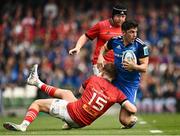 13 May 2023; Jimmy O'Brien of Leinster is tackled by Mike Haley of Munsterduring the United Rugby Championship Semi-Final match between Leinster and Munster at the Aviva Stadium in Dublin. Photo by Harry Murphy/Sportsfile