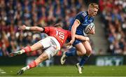 13 May 2023; Tommy O'Brien of Leinster is tackled by Mike Haley of Munster during the United Rugby Championship Semi-Final match between Leinster and Munster at the Aviva Stadium in Dublin. Photo by Harry Murphy/Sportsfile