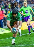13 May 2023; Byron Ralston of Connacht scores a try during the United Rugby Championship Semi-Final match between Stormers and Connacht at DHL Stadium in Cape Town, South Africa. Photo by Ashley Vlotman/Sportsfile