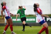 13 May 2023; Kate Mooney of Peamount United celebrates after scoring her side's first goal during the SSE Airtricity Women's Premier Division match between Treaty United and Peamount United at Markets Field in Limerick. Photo by Tom Beary/Sportsfile