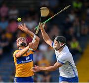 13 May 2023; Peter Duggan of Clare in action against Mark Fitzgerald of Waterford during the Munster GAA Hurling Senior Championship Round 3 match between Waterford and Clare at FBD Semple Stadium in Thurles, Tipperary. Photo by Ray McManus/Sportsfile