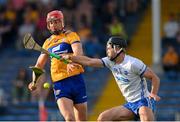 13 May 2023; Peter Duggan of Clare in action against Mark Fitzgerald of Waterford during the Munster GAA Hurling Senior Championship Round 3 match between Waterford and Clare at FBD Semple Stadium in Thurles, Tipperary. Photo by Ray McManus/Sportsfile