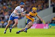 13 May 2023; Mark Rodgers of Clare is tackled by Conor Prunty of Waterford during the Munster GAA Hurling Senior Championship Round 3 match between Waterford and Clare at FBD Semple Stadium in Thurles, Tipperary. Photo by Ray McManus/Sportsfile