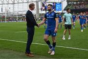13 May 2023; Leinster head coach Leo Cullen and Robbie Henshaw of Leinster after the United Rugby Championship Semi-Final match between Leinster and Munster at the Aviva Stadium in Dublin. Photo by Harry Murphy/Sportsfile