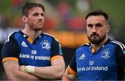 13 May 2023; Ryan Baird, left, and Rónan Kelleher of Leinster after their side's loss in the United Rugby Championship Semi-Final match between Leinster and Munster at the Aviva Stadium in Dublin. Photo by Brendan Moran/Sportsfile