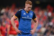 13 May 2023; Ciarán Frawley of Leinster after his side's loss in the United Rugby Championship Semi-Final match between Leinster and Munster at the Aviva Stadium in Dublin. Photo by Brendan Moran/Sportsfile