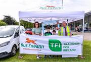 14 May 2023; Jamesie and Colm O'Connell from Pallaskenry in Limerick with Maria King and Mark Garvin from Bus Éireann at the Community Games Swimming Finals 2023 at Lough Lanagh Swimming Complex in Castlebar, Mayo, which had over 800 children participating. Photo by Piaras Ó Mídheach/Sportsfile