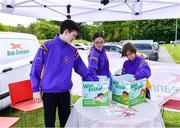 14 May 2023; Luke Ryan and Emily Ryan, from Bree, and Lochlann Daniels from Clongeen, all Wexford, at the Community Games Swimming Finals 2023 at Lough Lanagh Swimming Complex in Castlebar, Mayo, which had over 800 children participating. Photo by Piaras Ó Mídheach/Sportsfile