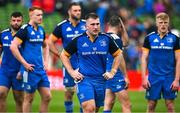 13 May 2023; John McKee of Leinster and his teammates leave the pitch after the United Rugby Championship Semi-Final match between Leinster and Munster at the Aviva Stadium in Dublin. Photo by Brendan Moran/Sportsfile