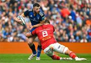 13 May 2023; Robbie Henshaw of Leinster is tackled by Gavin Coombes of Munster during the United Rugby Championship Semi-Final match between Leinster and Munster at the Aviva Stadium in Dublin. Photo by Brendan Moran/Sportsfile