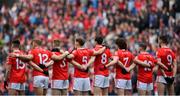 14 May 2023; Louth players before the Leinster GAA Football Senior Championship Final match between Dublin and Louth at Croke Park in Dublin. Photo by Seb Daly/Sportsfile