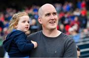 13 May 2023; Former Leinster player Devin Toner with his daughter Grace during the United Rugby Championship Semi-Final match between Leinster and Munster at the Aviva Stadium in Dublin. Photo by Brendan Moran/Sportsfile