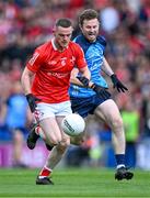14 May 2023; Niall Sharkey of Louth in action against Jack McCaffrey of Dublin during the Leinster GAA Football Senior Championship Final match between Dublin and Louth at Croke Park in Dublin. Photo by Piaras Ó Mídheach/Sportsfile
