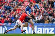 14 May 2023; Brian Fenton of Dublin is tackled by Niall Sharkey of Louth during the Leinster GAA Football Senior Championship Final match between Dublin and Louth at Croke Park in Dublin. Photo by Seb Daly/Sportsfile