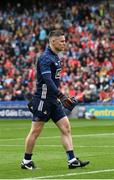 14 May 2023; Dublin goalkeeper Stephen Cluxton arrives to his goal before the Leinster GAA Football Senior Championship Final match between Dublin and Louth at Croke Park in Dublin. Photo by Stephen Marken/Sportsfile