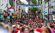 14 May 2023; Supporters walk down Fermanagh road before the Ulster GAA Football Senior Championship Final match between Armagh and Derry at St Tiernach’s Park in Clones, Monaghan. Photo by Harry Murphy/Sportsfile