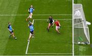 14 May 2023; Paul Mannion of Dublin, 13, scores his side's first goal during the Leinster GAA Football Senior Championship Final match between Dublin and Louth at Croke Park in Dublin. Photo by Seb Daly/Sportsfile