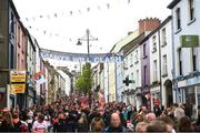 14 May 2023; Supporters walk down Fermanagh road before the Ulster GAA Football Senior Championship Final match between Armagh and Derry at St Tiernach’s Park in Clones, Monaghan. Photo by Harry Murphy/Sportsfile
