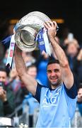14 May 2023; Dublin captain James McCarthy lifts the Delaney Cup after his side's victory in the Leinster GAA Football Senior Championship Final match between Dublin and Louth at Croke Park in Dublin. Photo by Seb Daly/Sportsfile