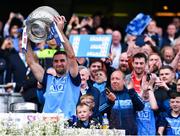 14 May 2023; Dublin captain James McCarthy lifts the Delaney Cup after his side's victory in the Leinster GAA Football Senior Championship Final match between Dublin and Louth at Croke Park in Dublin. Photo by Piaras Ó Mídheach/Sportsfile