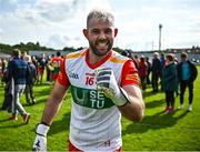 14 May 2023; Carlow goalkeeper Johnny Furey celebrates after his side's victory in the Tailteann Cup Group 3 Round 1 match between Wicklow and Carlow at Echelon Park in Aughrim, Wicklow. Photo by Tyler Miller/Sportsfile