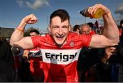 14 May 2023; Gareth McKinless of Derry celebrates after the Ulster GAA Football Senior Championship Final match between Armagh and Derry at St Tiernach’s Park in Clones, Monaghan. Photo by Ramsey Cardy/Sportsfile