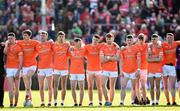 14 May 2023; The Armagh team watch on during the penalty shoot-out in the Ulster GAA Football Senior Championship Final match between Armagh and Derry at St Tiernach’s Park in Clones, Monaghan. Photo by Ramsey Cardy/Sportsfile