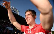 14 May 2023; Shane McGuigan of Derry after his side's victory in the Ulster GAA Football Senior Championship Final match between Armagh and Derry at St Tiernach’s Park in Clones, Monaghan. Photo by Harry Murphy/Sportsfile