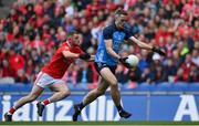 14 May 2023; Brian Fenton of Dublin in action against Niall Sharkey of Louth during the Leinster GAA Football Senior Championship Final match between Dublin and Louth at Croke Park in Dublin. Photo by Seb Daly/Sportsfile