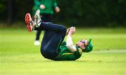 15 May 2023; Harry Zimmerman of North West Warriors makes a catch during the Cricket Ireland Inter-Provincial Series match between Munster Reds and North West Warriors at The Mardyke in Cork. Photo by Eóin Noonan/Sportsfile
