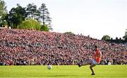 14 May 2023; Callum Cumiskey of Armagh in the penalty shoot-out in the Ulster GAA Football Senior Championship Final match between Armagh and Derry at St Tiernach’s Park in Clones, Monaghan.  Photo by Ramsey Cardy/Sportsfile