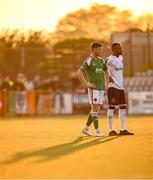 12 May 2023; Darragh Crowley of Cork City and Rayhaan Tulloch of Dundalk during the SSE Airtricity Men's Premier Division match between Dundalk and Cork City at Oriel Park in Dundalk, Louth. Photo by Ramsey Cardy/Sportsfile