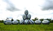 15 May 2023; 2023 Champions Cup Final balls during a Leinster Rugby squad training session at UCD in Dublin. Photo by Harry Murphy/Sportsfile